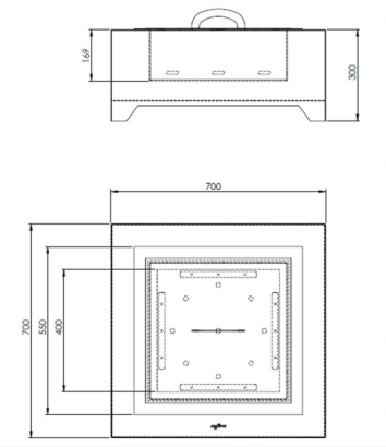 Black Square 700 - vanjski kamin - Image 2