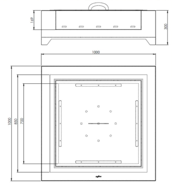 Black Square 1000 - vanjski kamin - Image 2